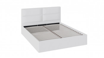 Кровать «Глосс» с мягкой обивкой и подъемным механизмом тип 1 (1400) (Белая) в Алдане - aldan.mebel54.com | фото