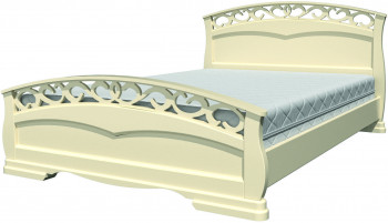 Кровать Грация-1 из массива сосны 1400*2000 Слоновая кость в Алдане - aldan.mebel54.com | фото