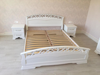 Кровать Грация-1 из массива сосны 1600*2000 Белый античный в Алдане - aldan.mebel54.com | фото