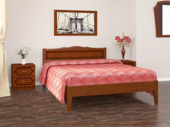 Кровать Карина-7 из массива сосны 1200*2000 Орех в Алдане - aldan.mebel54.com | фото