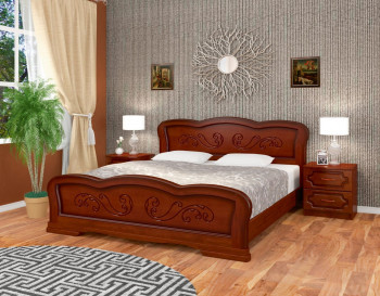Кровать Карина-8 из массива сосны 1200*2000 Орех в Алдане - aldan.mebel54.com | фото