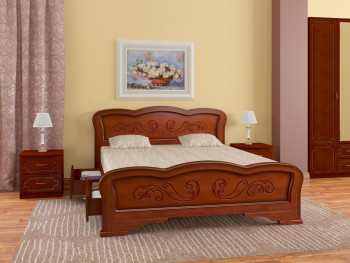 Кровать Карина-8 с ящиками из массива сосны 1400*2000 Орех в Алдане - aldan.mebel54.com | фото