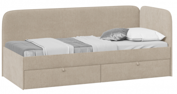 Кровать «Молли» с мягкой обивкой (900) тип 1 (Микровелюр Scandi Cream 03) в Алдане - aldan.mebel54.com | фото