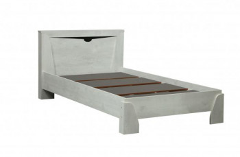 Кровать одинарная 33.07 с настилом "Лючия" (ш. 900)/(бетон пайн белый / венге / белый) в Алдане - aldan.mebel54.com | фото