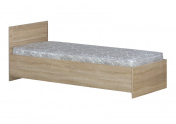Кровать одинарная 800-2 без матраса (прямые спинки) Дуб Сонома в Алдане - aldan.mebel54.com | фото
