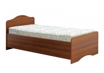 Кровать одинарная 900-1 без матраса (круглые спинки) Орех Таволато в Алдане - aldan.mebel54.com | фото