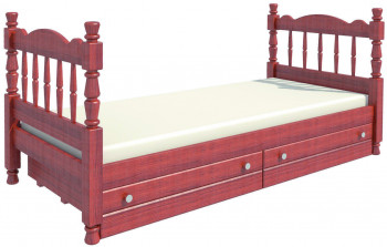 Кровать одинарная Аленка из массива сосны 800*1890 Орех в Алдане - aldan.mebel54.com | фото