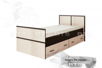 Кровать Сакура с настилом и ящиками 0,9 (Венге/Лоредо) в Алдане - aldan.mebel54.com | фото