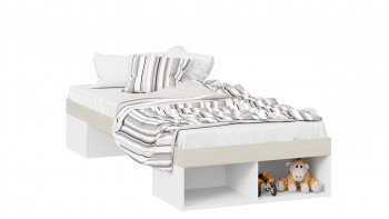Кровать «Сканди»  Дуб Гарден/Белый в Алдане - aldan.mebel54.com | фото