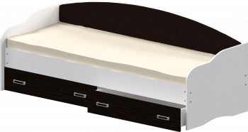Кровать Софа-7 с мягкой спинкой (800х1900) Белый/Венге в Алдане - aldan.mebel54.com | фото