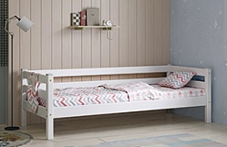 Кровать Соня Вариант 2 с задней защитой Белый полупрозрачный в Алдане - aldan.mebel54.com | фото