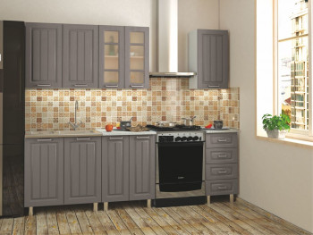 Кухонный гарнитур 1,8м Луксор высокие модули (Клен серый/корпус белый) в Алдане - aldan.mebel54.com | фото