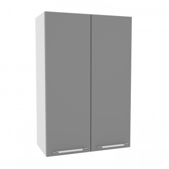 Квадро ВП 600 шкаф верхний высокий (Белая кожа/корпус Серый) в Алдане - aldan.mebel54.com | фото