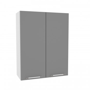 Квадро ВП 700 шкаф верхний высокий (Белая кожа/корпус Серый) в Алдане - aldan.mebel54.com | фото