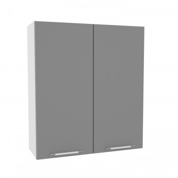 Квадро ВП 800 шкаф верхний высокий (Белая кожа/корпус Серый) в Алдане - aldan.mebel54.com | фото