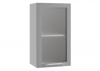 Лофт ПС 400 шкаф верхний со стеклом (Дуб бурый/корпус Серый) в Алдане - aldan.mebel54.com | фото