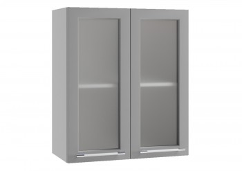 Лофт ПС 600 шкаф верхний со стеклом (Дуб бурый/корпус Серый) в Алдане - aldan.mebel54.com | фото