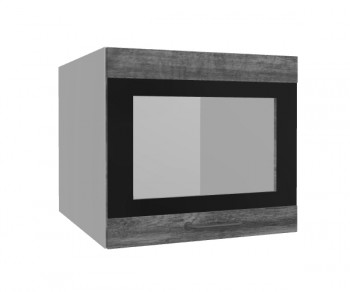 Лофт ВПГСФ 500 шкаф верхний горизонтальный со стеклом высокий с фотопечатью (Дуб бурый/корпус Серый) в Алдане - aldan.mebel54.com | фото