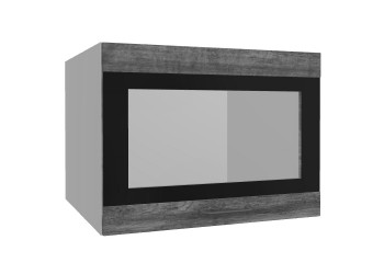 Лофт ВПГСФ 600 шкаф верхний горизонтальный со стеклом высокий с фотопечатью (Дуб бурый/корпус Серый) в Алдане - aldan.mebel54.com | фото