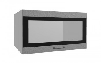 Лофт ВПГСФ 800 шкаф верхний горизонтальный со стеклом высокий с фотопечатью (Штукатурка серая/корпус Серый) в Алдане - aldan.mebel54.com | фото