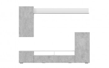 Мебель для гостиной МГС 4 (Белый/Цемент светлый) в Алдане - aldan.mebel54.com | фото