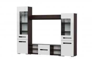 Мебель для гостиной МГС 6 (Исполнение 1/Венге/Белый глянец) в Алдане - aldan.mebel54.com | фото