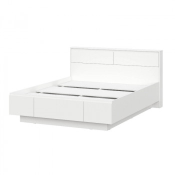 Модульная система "Одри" Кровать двойная (1,6х2,0) серия 3 Белый в Алдане - aldan.mebel54.com | фото