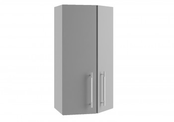 Монца ПТ 400 шкаф верхний торцевой угловой (Белый софт/корпус Серый) в Алдане - aldan.mebel54.com | фото