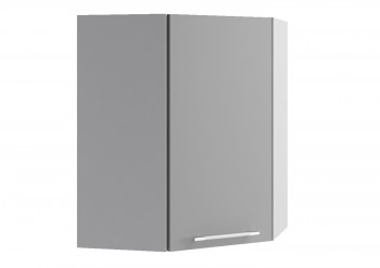 Монца ВПУ 550 Шкаф верхний угловой высокий (Белый софт/корпус Серый) в Алдане - aldan.mebel54.com | фото