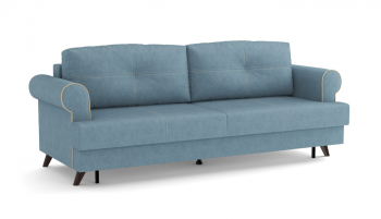 Оливер / диван - кровать 3-х местн. (еврокнижка) (велюр велутто серо-голубой в Алдане - aldan.mebel54.com | фото