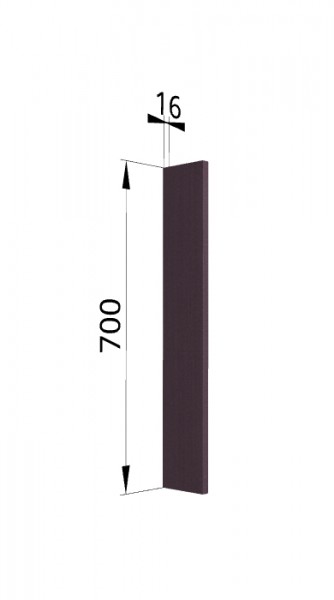 Панель торцевая (для шкафа торцевого верхнего) ПТ 400 Тито, Гарда (Пурпур) в Алдане - aldan.mebel54.com | фото