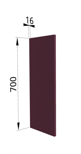 Панель торцевая П Квадро (для шкафа верхнего) Виноград в Алдане - aldan.mebel54.com | фото