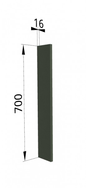 Панель торцевая ПТ 400 Квадро (для шкафа торцевого верхнего) Оливково-зеленый в Алдане - aldan.mebel54.com | фото