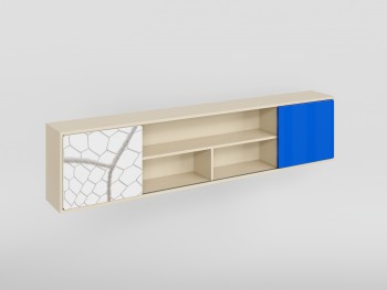 Полка между шкафами 1660 Футбол ЧМ (Белый/Синий/корпус Клен) в Алдане - aldan.mebel54.com | фото