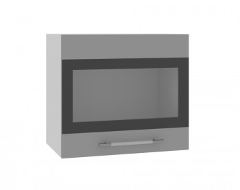 Ройс ВПГСФ 500 Шкаф верхний горизонтальный со стеклом с фотопечатью высокий (Грей софт/корпус Серый) в Алдане - aldan.mebel54.com | фото