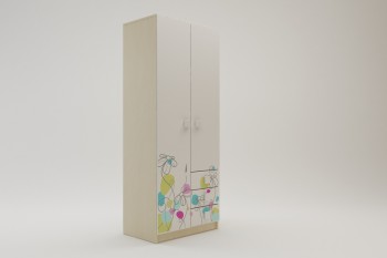 Шкаф 2-х створчатый с ящиками Флёр (Белый/корпус Клен) в Алдане - aldan.mebel54.com | фото