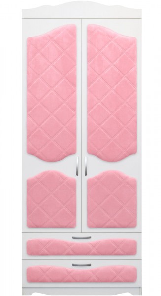 Шкаф 2-х створчатый с ящиками серии Иллюзия 36 Светло-розовый в Алдане - aldan.mebel54.com | фото