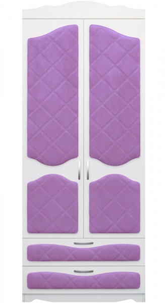 Шкаф 2-х створчатый с ящиками серии Иллюзия 67 Светло-фиолетовый в Алдане - aldan.mebel54.com | фото