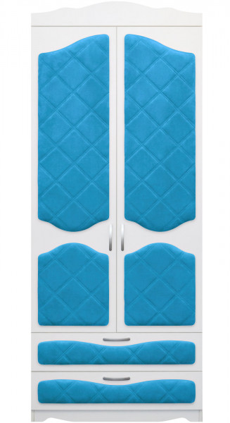 Шкаф 2-х створчатый с ящиками серии Иллюзия 84 Ярко-голубой в Алдане - aldan.mebel54.com | фото