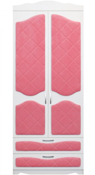 Шкаф 2-х створчатый с ящиками серии Иллюзия 89 Розовый в Алдане - aldan.mebel54.com | фото