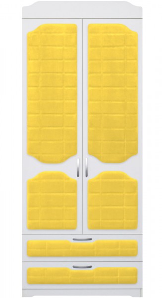 Шкаф 2-х створчатый с ящиками серии Спорт 74 Жёлтый в Алдане - aldan.mebel54.com | фото