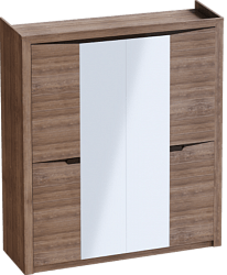 Шкаф четырехдверный Соренто с комплектом полок (3 шт)Дуб стирлинг/Кофе структурный матовый в Алдане - aldan.mebel54.com | фото