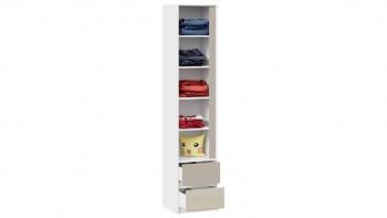 Шкаф для белья комбинированный «Сканди» Дуб Гарден/Белый/Глиняный серый в Алдане - aldan.mebel54.com | фото