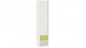 Шкаф для белья комбинированный «Сканди» Дуб Гарден/Белый/Зеленый в Алдане - aldan.mebel54.com | фото
