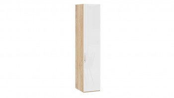Шкаф для белья с 1 глухой дверью «Эмбер» Яблоня Беллуно/Белый глянец в Алдане - aldan.mebel54.com | фото