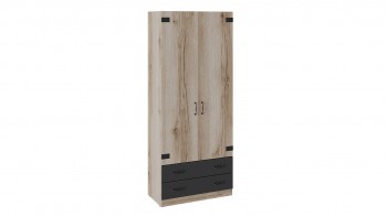 Шкаф для одежды комбинированный «Окланд» (Фон Черный/Дуб Делано) в Алдане - aldan.mebel54.com | фото