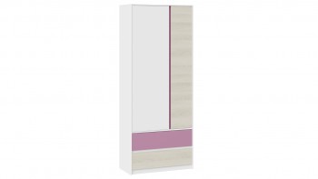Шкаф для одежды комбинированный «Сканди» Дуб Гарден/Белый/Лиловый в Алдане - aldan.mebel54.com | фото