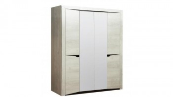 Шкаф для одежды "Лючия" (4-х дв.) (венге / белый) в Алдане - aldan.mebel54.com | фото