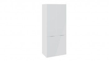 Шкаф для одежды с 2 дверями со стеклом «Глосс» (Белый глянец/Стекло ) в Алдане - aldan.mebel54.com | фото