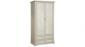 Шкаф для одежды "Сохо" (бетон пайн белый/2 ящика/зеркало) в Алдане - aldan.mebel54.com | фото